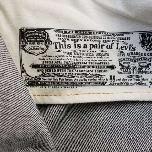 Men's Levi 501 Button Fly Dark Wash Denim Jeans - Picture 5 of 6